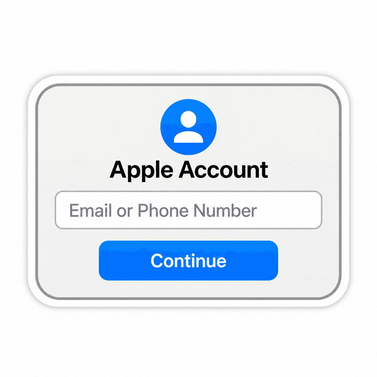 An Apple Account sign-in prompt.